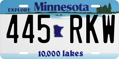 MN license plate 445RKW