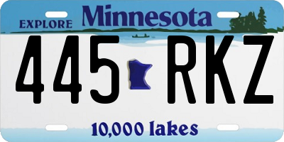 MN license plate 445RKZ