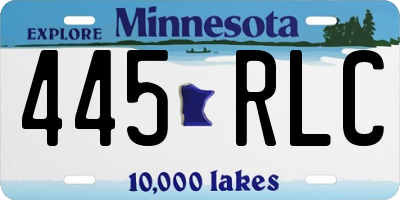 MN license plate 445RLC