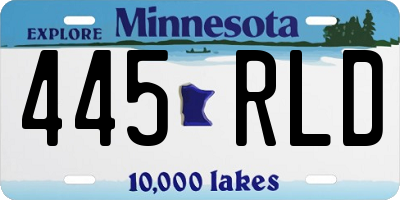 MN license plate 445RLD