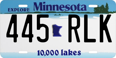 MN license plate 445RLK