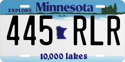 MN license plate 445RLR