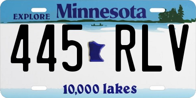 MN license plate 445RLV