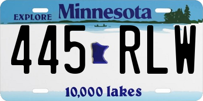 MN license plate 445RLW
