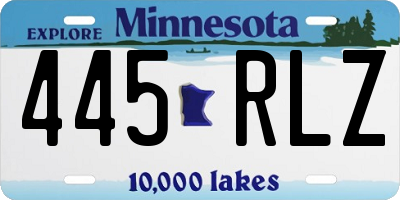 MN license plate 445RLZ
