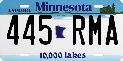 MN license plate 445RMA