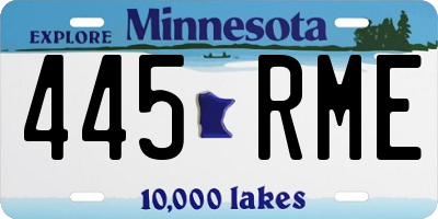 MN license plate 445RME