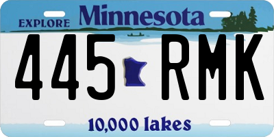 MN license plate 445RMK