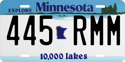 MN license plate 445RMM