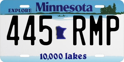 MN license plate 445RMP