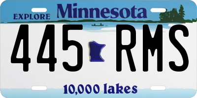 MN license plate 445RMS