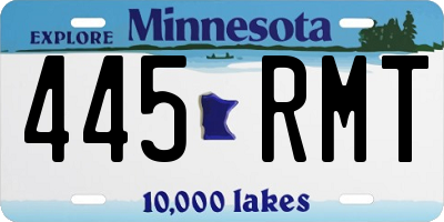 MN license plate 445RMT