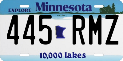 MN license plate 445RMZ
