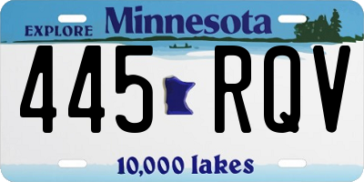 MN license plate 445RQV