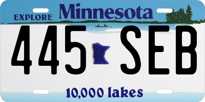 MN license plate 445SEB