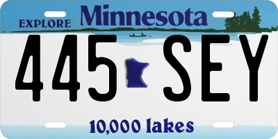 MN license plate 445SEY