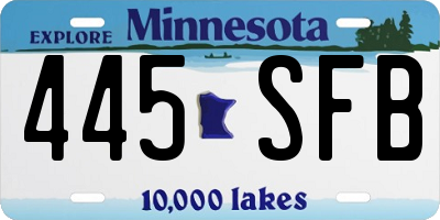 MN license plate 445SFB