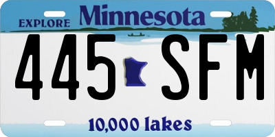 MN license plate 445SFM