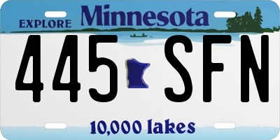 MN license plate 445SFN