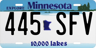 MN license plate 445SFV