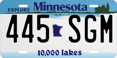 MN license plate 445SGM