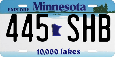 MN license plate 445SHB