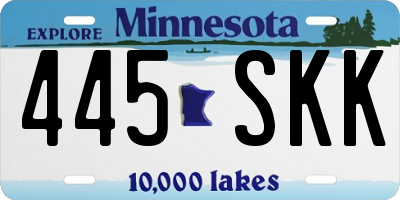 MN license plate 445SKK
