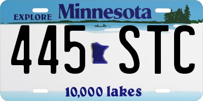 MN license plate 445STC