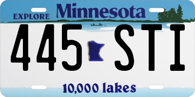 MN license plate 445STI