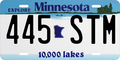 MN license plate 445STM