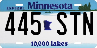 MN license plate 445STN