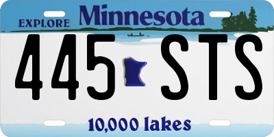 MN license plate 445STS