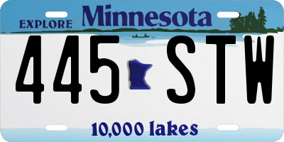 MN license plate 445STW