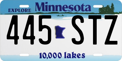 MN license plate 445STZ