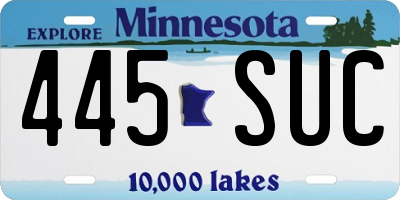 MN license plate 445SUC