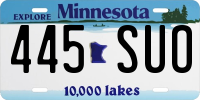 MN license plate 445SUO