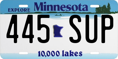 MN license plate 445SUP