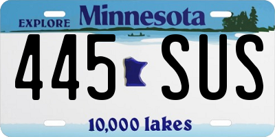 MN license plate 445SUS