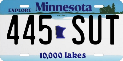 MN license plate 445SUT