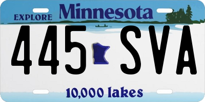 MN license plate 445SVA