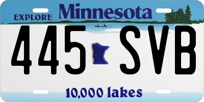 MN license plate 445SVB