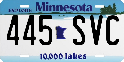 MN license plate 445SVC