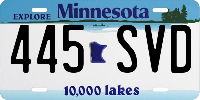 MN license plate 445SVD