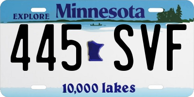 MN license plate 445SVF
