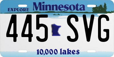 MN license plate 445SVG