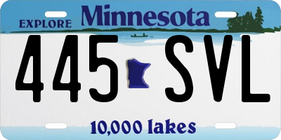 MN license plate 445SVL
