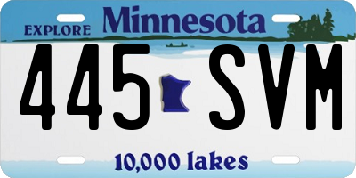 MN license plate 445SVM