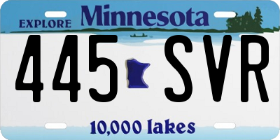 MN license plate 445SVR
