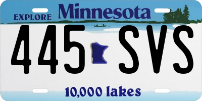 MN license plate 445SVS