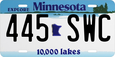 MN license plate 445SWC